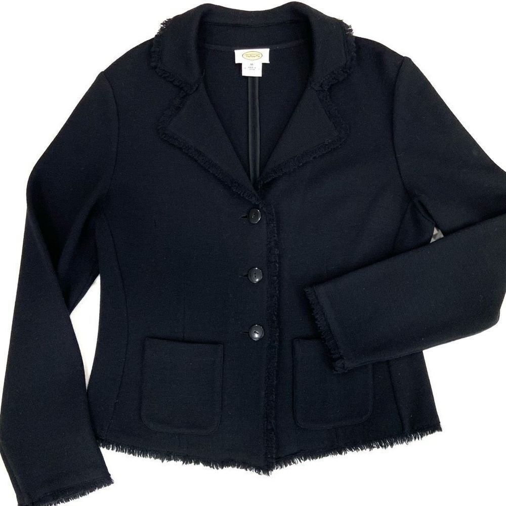 Merino Wool Black Women's Sweater/Blazer